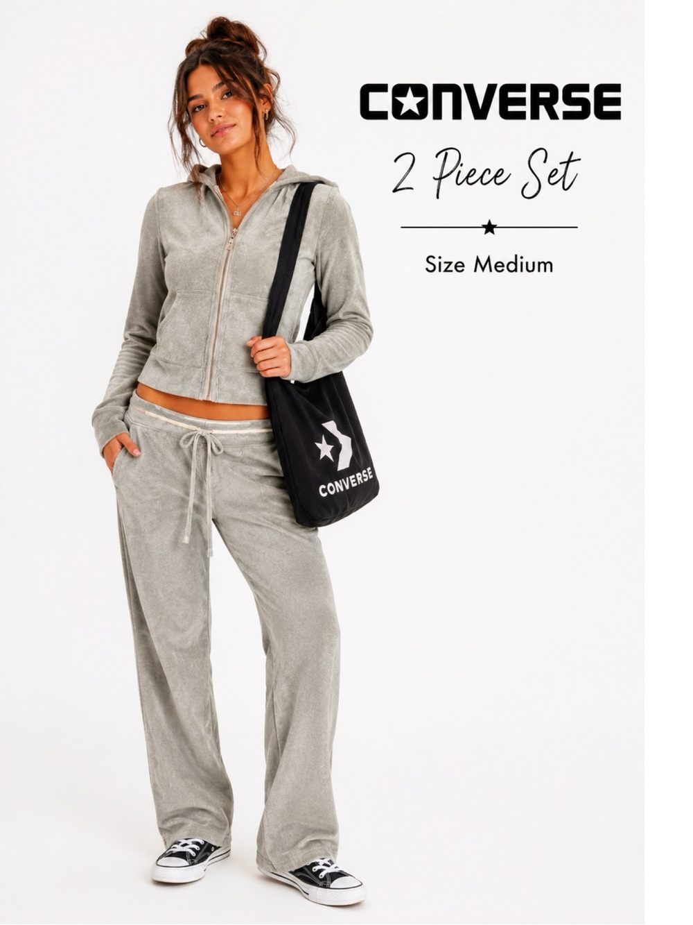 CONVERSE Y2K Gray Two Piece Sweat Suit Size Medium. OBO!!!!!